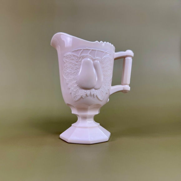 Jeannette Shell Pink Milk Glass Sugar & Creamer | BALT Pear Pattern - Picture 15 of 16